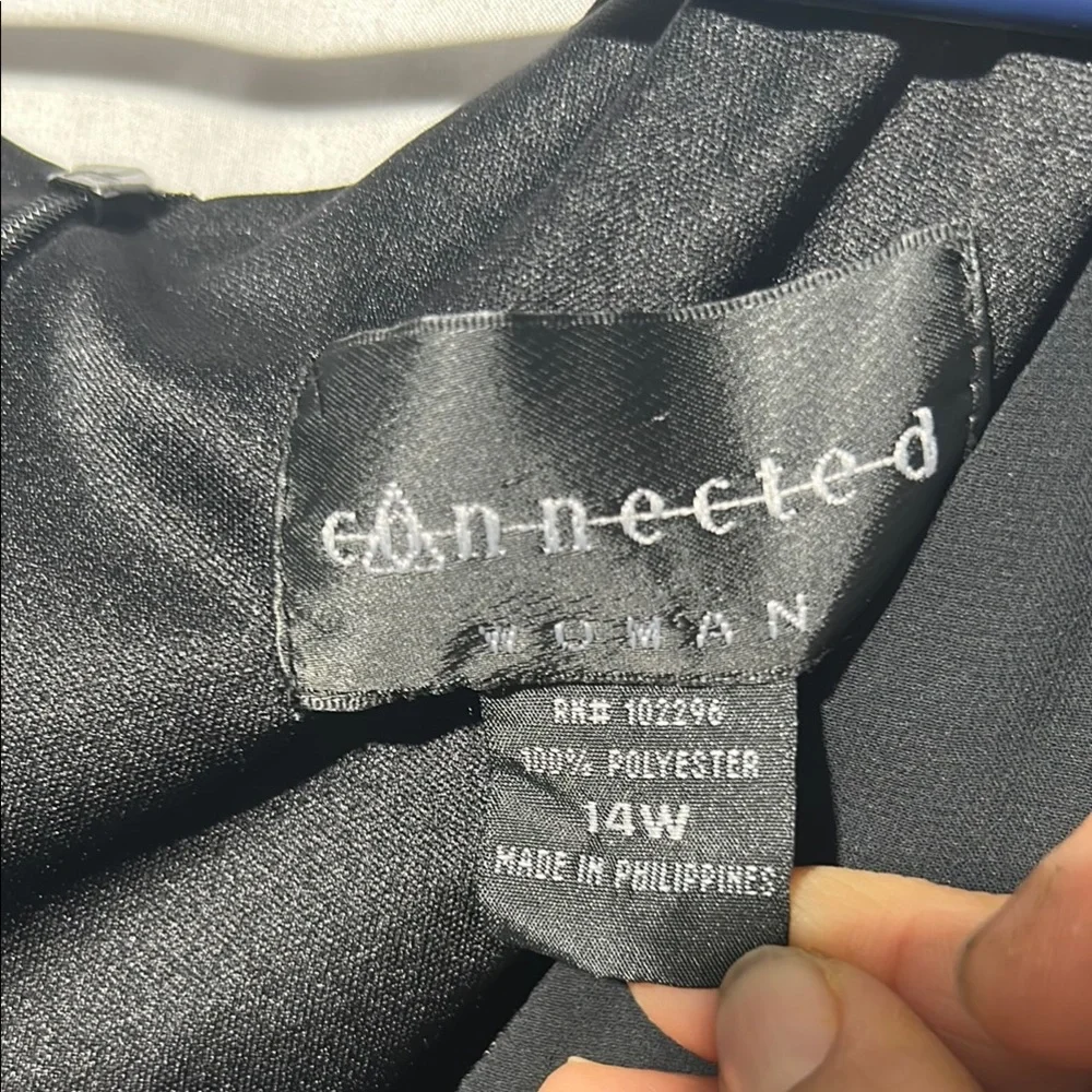 Connected Women Apparel Elegant Black Midi Dress Size 14W Preowned - Picture 2 of 9